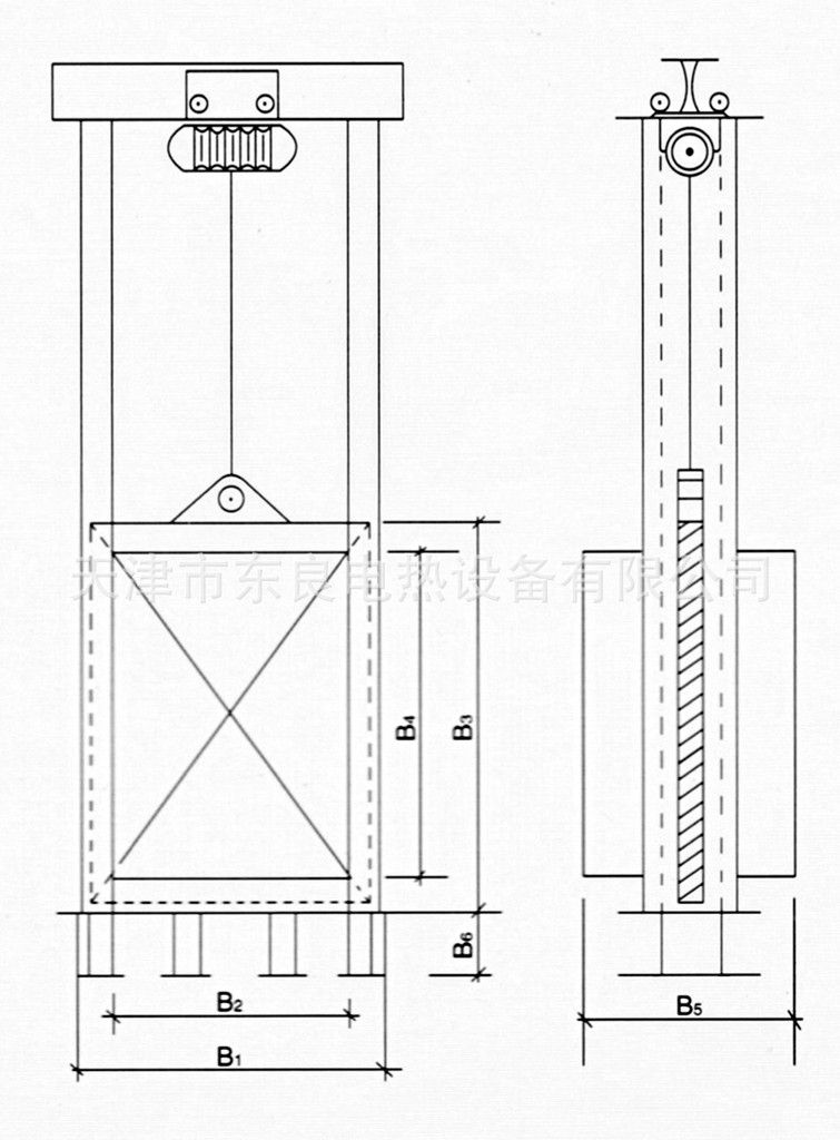 電動煙道閘門示意圖